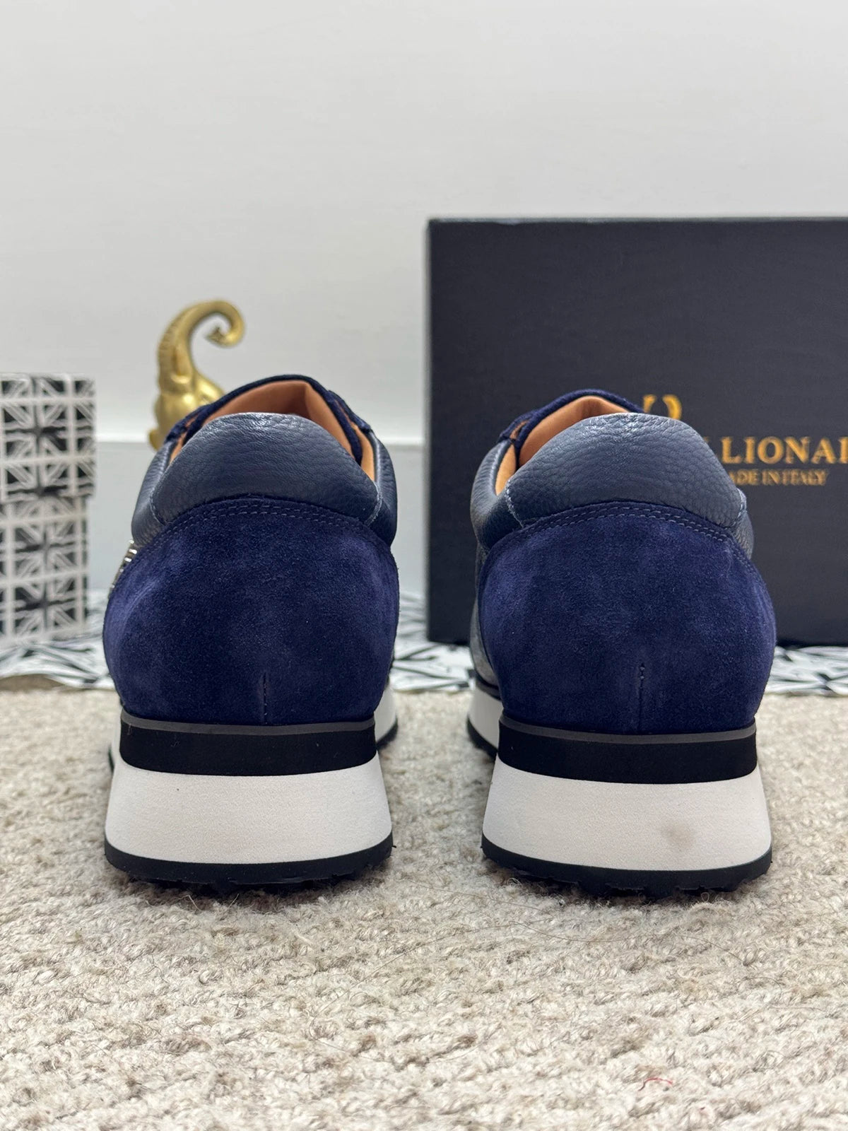 BLSK CPRT Slip On Sneaker Stickerei Design - Größe 39-45, Rindsleder Innenfutter, Gummisohle