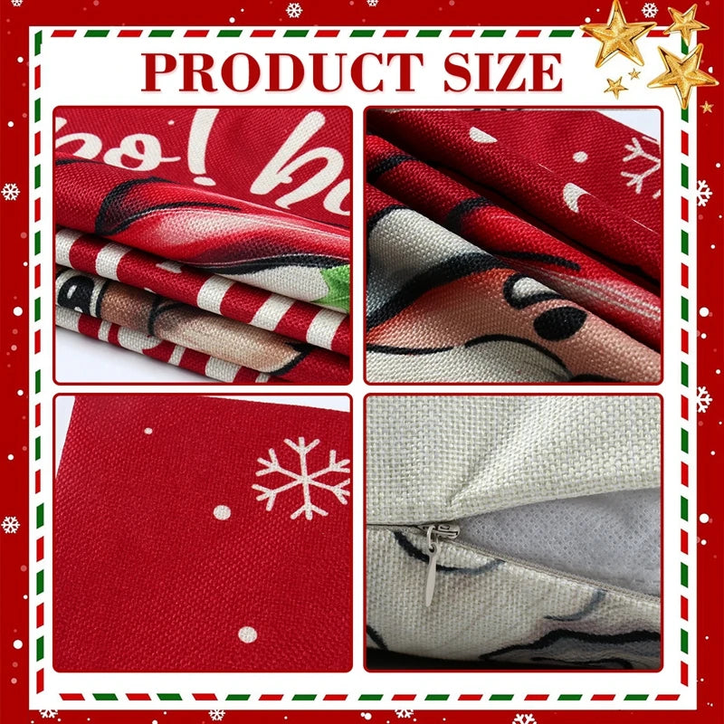 4pcs Christmas Cushion Cover Pillowcase Merry Christmas Decoration Linen Pillow Cases Home 2025 Xmas Gifts Pillow Covers 2026