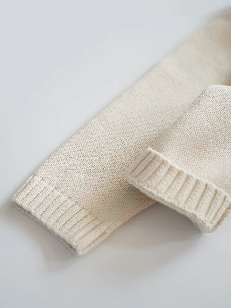 Deer jonmi Gestrickter Pilz-Pullover - Baumwolle Vollärmel