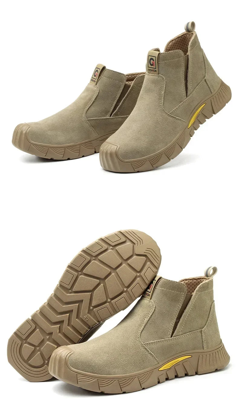 ZQXYZ 7100 Stahlkappe-Arbeitsschuhe - Gr 44; Leder; Gummi