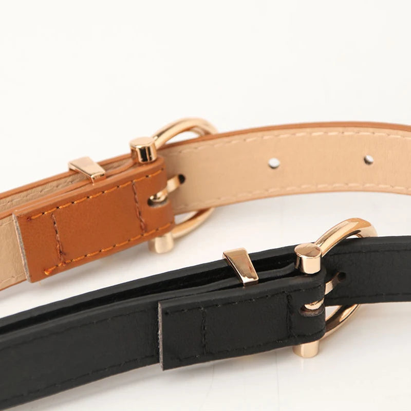 Leather Women Belts New PU Simple Metal Buckle Belt Girls Dress Jean Pants Waistband Belts for Lady Luxury Designer Brand 2023