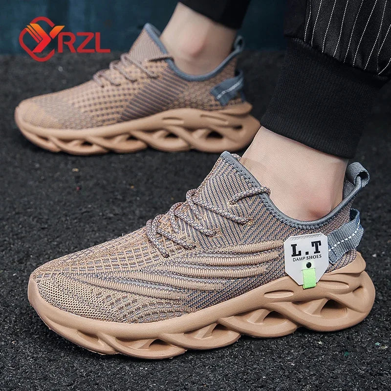 Herren-Sport-Sneaker 2025: YRZL Männer Sport Laufen Schwarz Jogging Schuhe Lässige Sneaker Outdoor Atmungsaktiv Mesh Frauen Leicht Stoßdämpfung Schwarz Tennis Kollektion