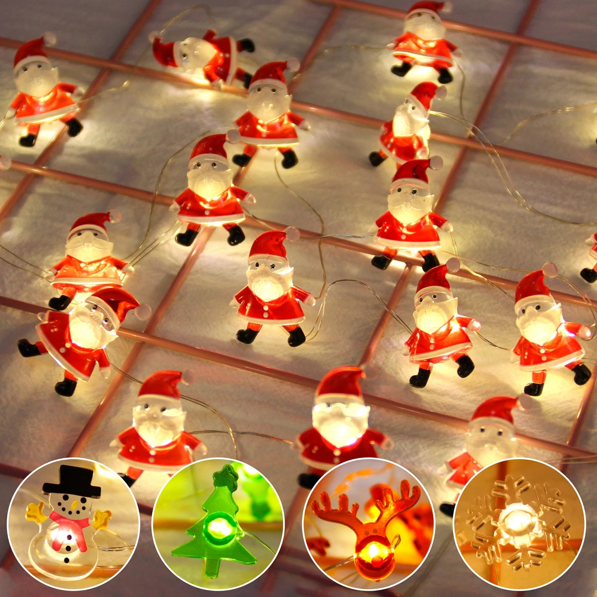 Wayfun Santa Claus LED Lichterkette - Länge 3 m, 20 LEDs, Batteriesbetrieb