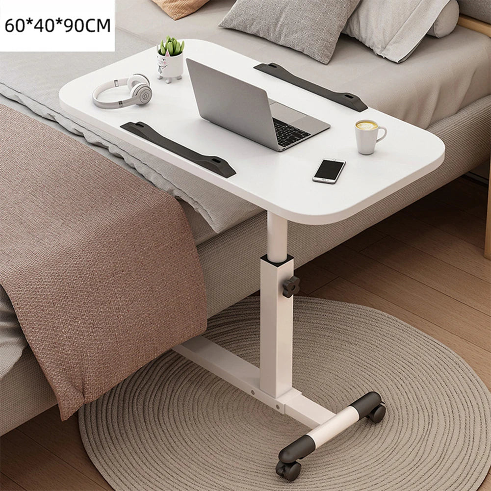 Reglable Über-Bett-Tisch mit verstellbarer Höhe, kippender Oberfläche, Rädern, rollendem Stehendem Laptop-Desk