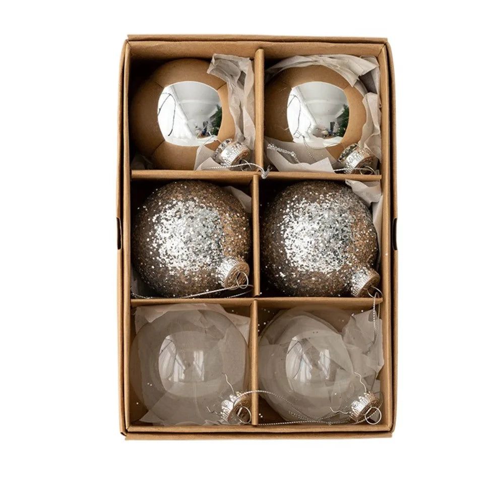 GlassCraft Weihnachtskugeln Delikat Gemalt - 6er Set Durchmesser 6 cm