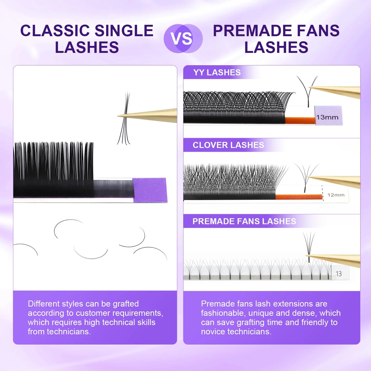 NAGARAKU Premium Faux Mink Individual Eyelash Extension Supplies Lashes Natural Soft Mink Eyelash Makeup Classical Eyelashes