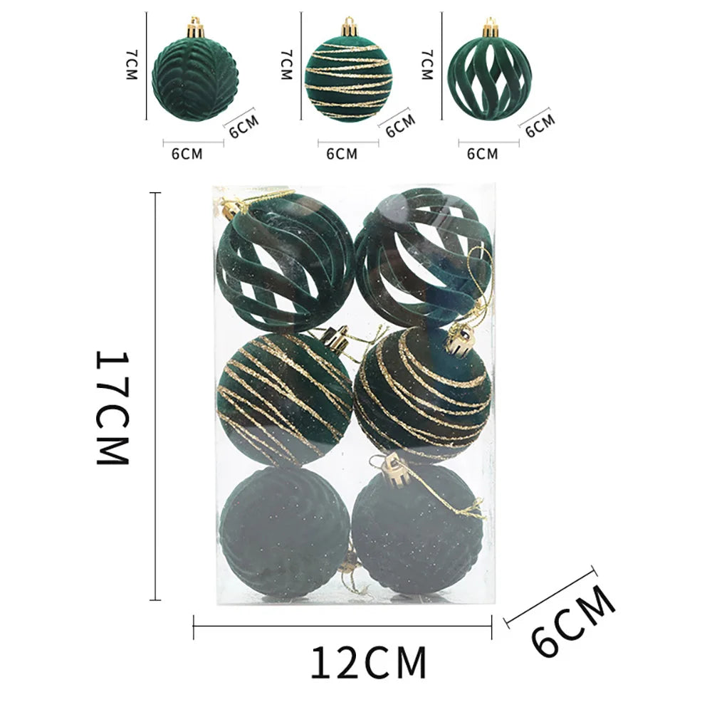Cyuan 6CM Bruchsichere Christbaumkugel - Farbe Rot Grün Weiß, Durchmesser 6 cm