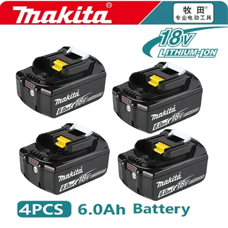 Makita 100% Original Rechargeable Power Tool Battery 6.0Ah 18V BL1830 BL1850 BL1840 BL1860 BL1815，Replaceable LED Lithium-ion
