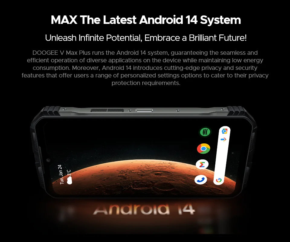 DOOGEE V Max Plus Robustes 5G Telefon - 22000 mAh Akku, 6,58Zoll, 33W