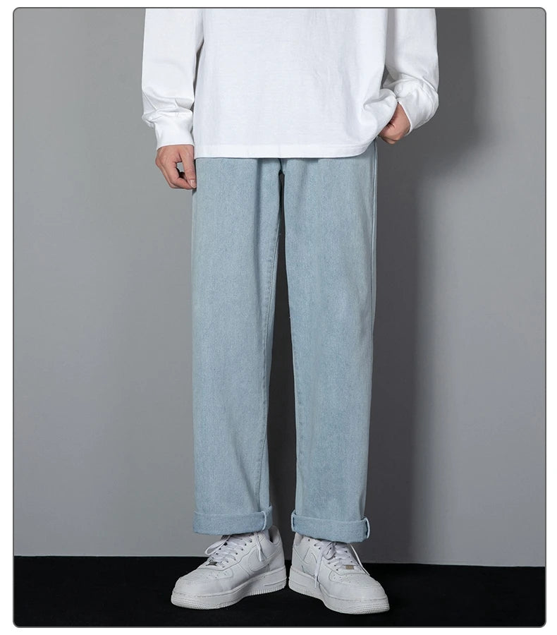 KFashion Classic Gerade Jeans - Weites Bein Einfarbig Blau