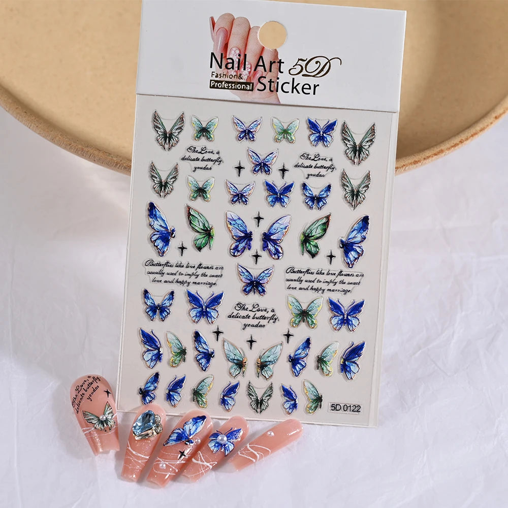 HotPressChoice 5D Schmetterling Sticker - Aurora Glanz 3D