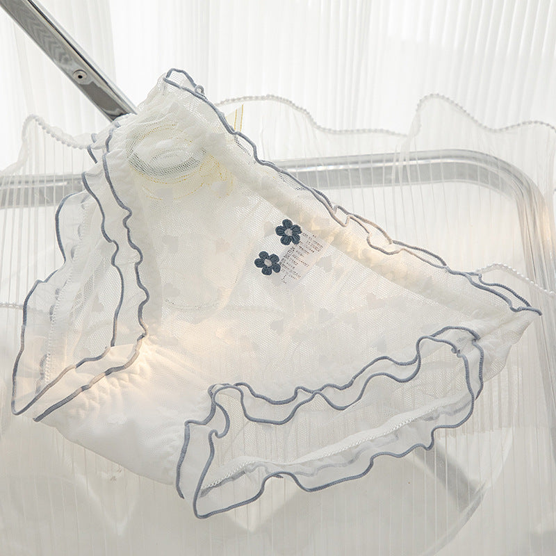 L-XL Women's Underwear Panty elegant Lace Panties Girls' Flower Comfort Briefs Middle Waist Seamless Underpants Female Lingerie