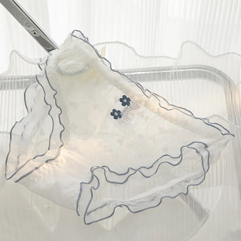 L-XL Women's Underwear Panty elegant Lace Panties Girls' Flower Comfort Briefs Middle Waist Seamless Underpants Female Lingerie