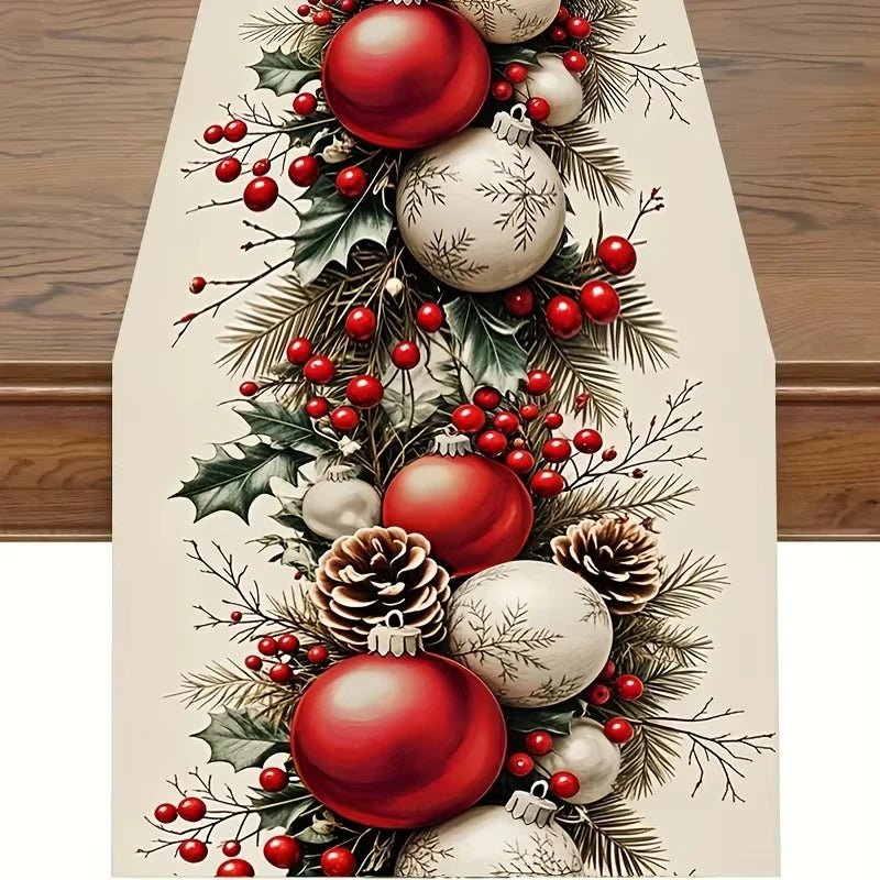Table Runner - Festive Christmas Design | Ideal Home Holiday Decor & Gift Option