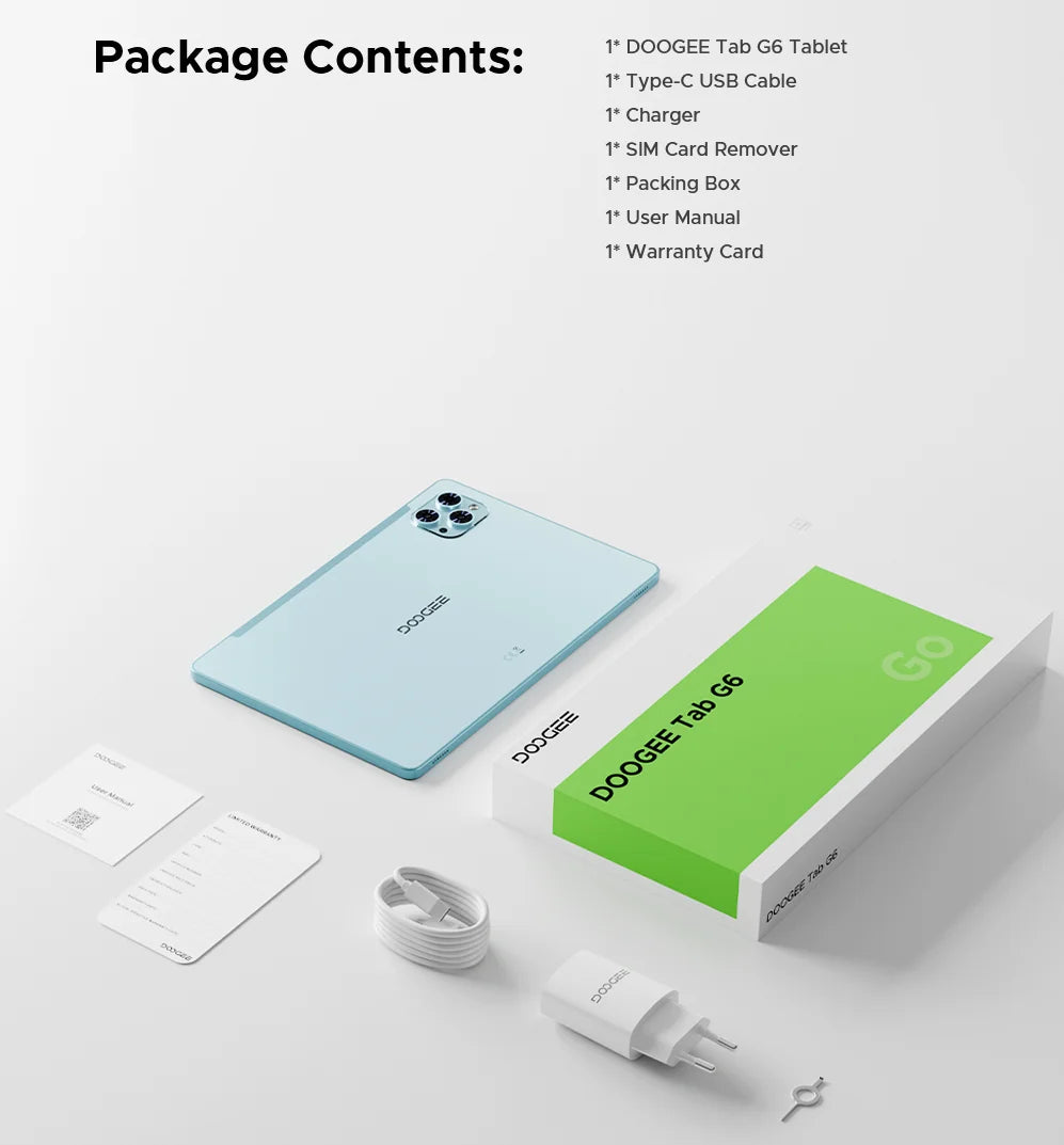 DOOGEE Tab G6 2-in-1 Tablet - 11 Zoll Display 8000mAh Akku 6GB RAM