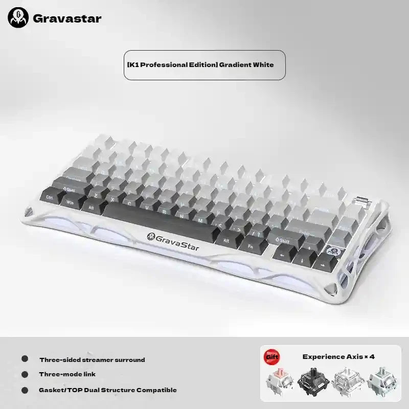 Gravastar 75k1 Mechanische Tastatur - RGB, BT, Alu, 2.4G