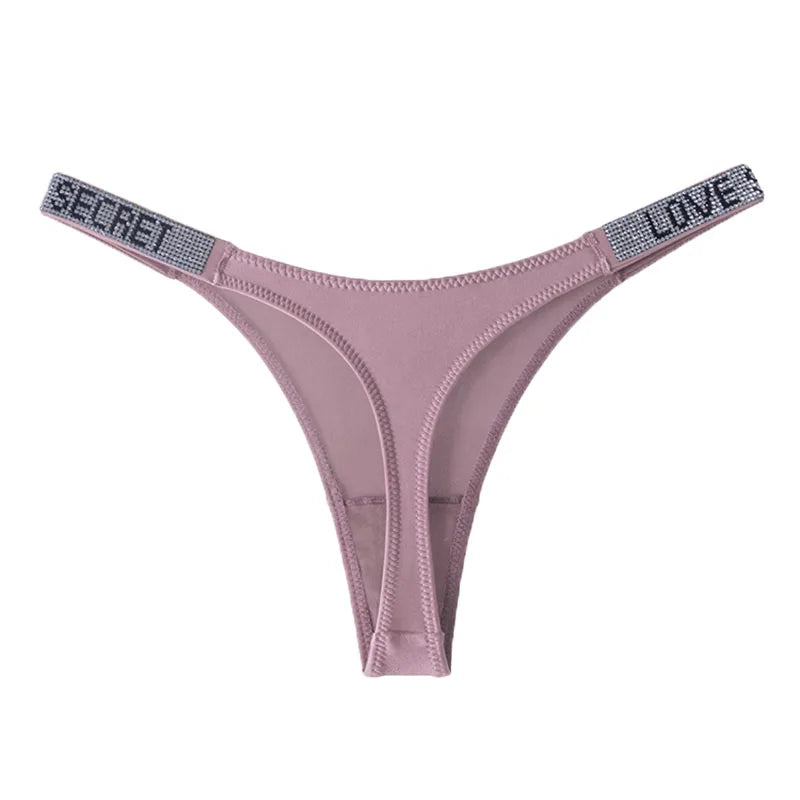 Damen-Unterwäsche 2025: TWTZQ Low Waist Sexy Panties Women Thongs Rhinestones Letter - Diamonds G-string Sports Thong Shorts Briefs T-back Fitness S-XL Collection