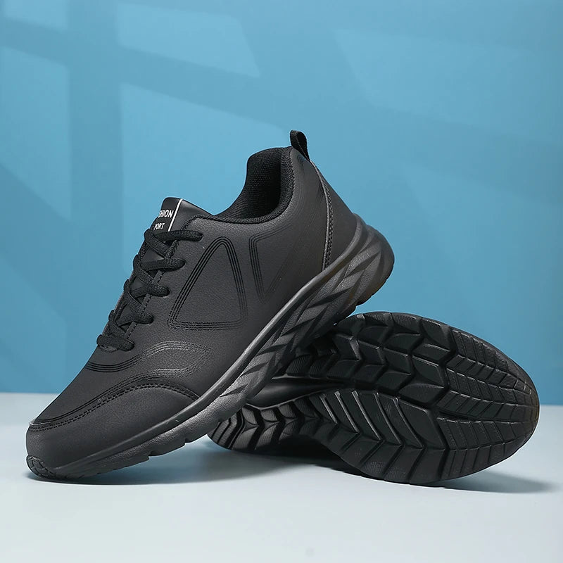 Men's Shoes Summer Men Sneakers Comfortable Classic Casual Flat Shoes Outdoor Walking Sport Black Shoe Man PU Leather Masculino