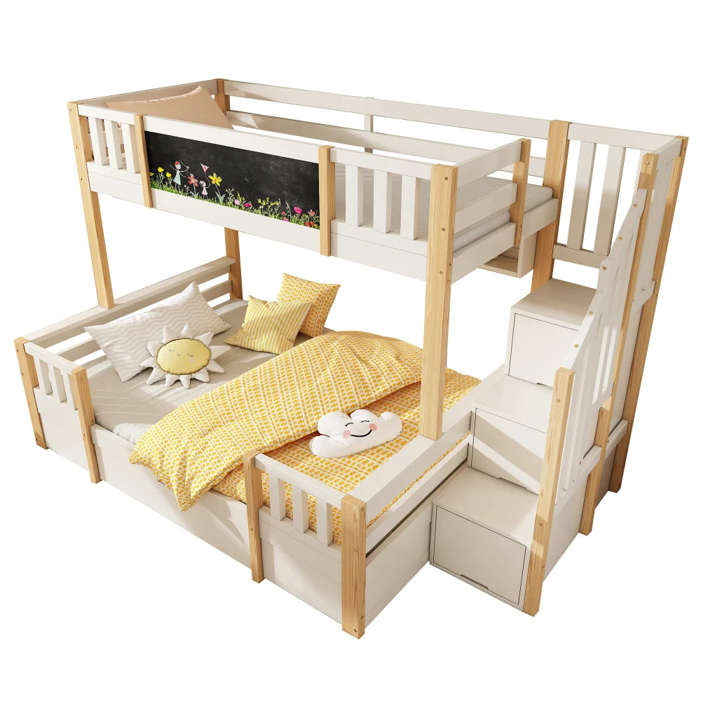 KinderBett Pro Mit Tafel - Belastbarkeit 120 kg Größe 90x200/140x200 by Golden Bridge Store