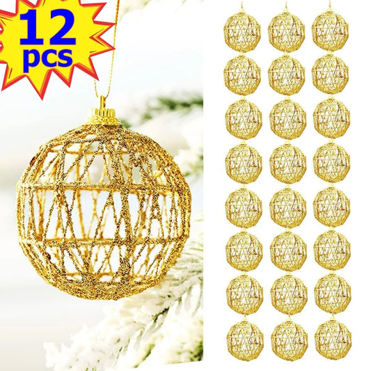 Choice Goldene Skalierte Kugeln - Packung 6 Stück, Durchmesser 5-6 cm