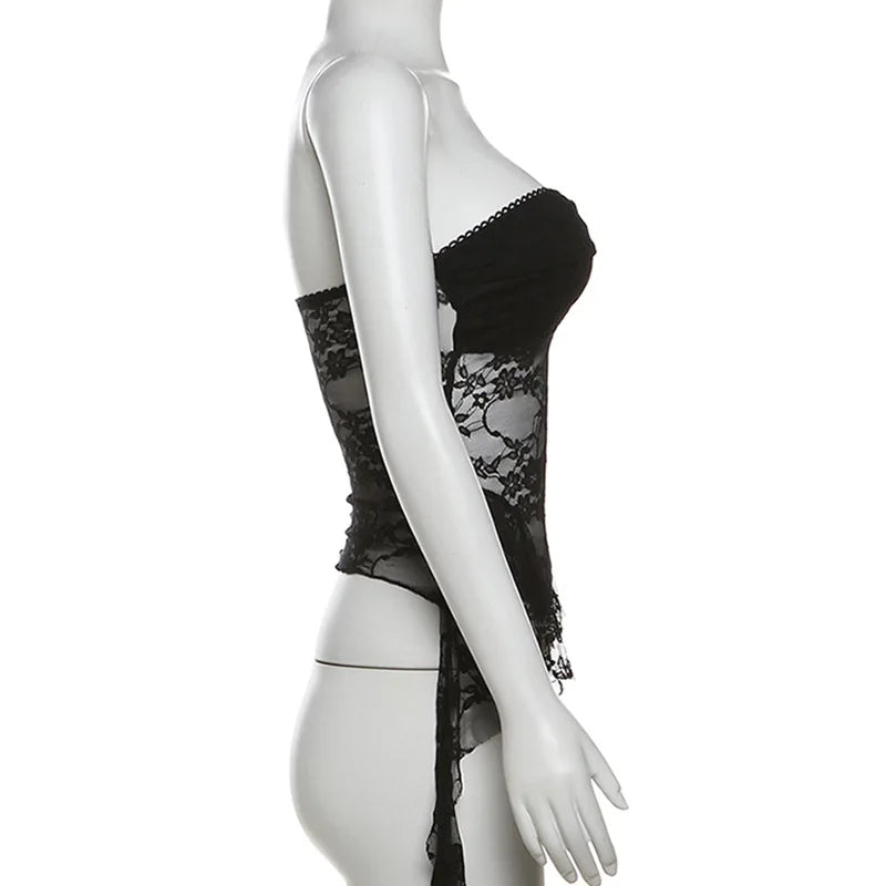 Korsett 2025: Vamos Todos Floral Lace Corset Underbust Strapless See Through - Lingerie Sleeveless Bustier Top Women Club Outfits Fringes Body Feminino Collection