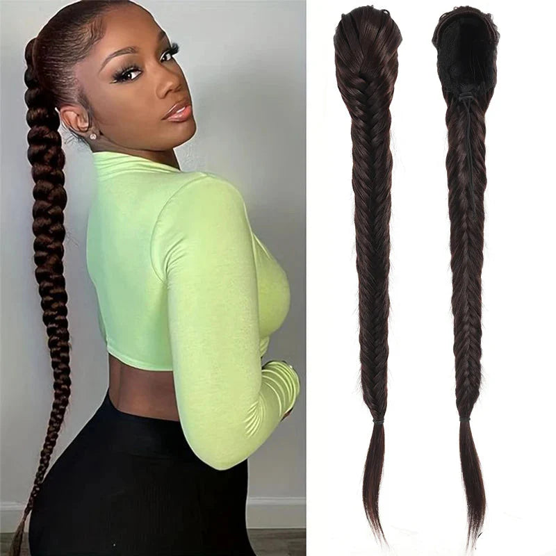 Ponytail extensions – 24 inch synthetic curly drawstring hairpiece for women