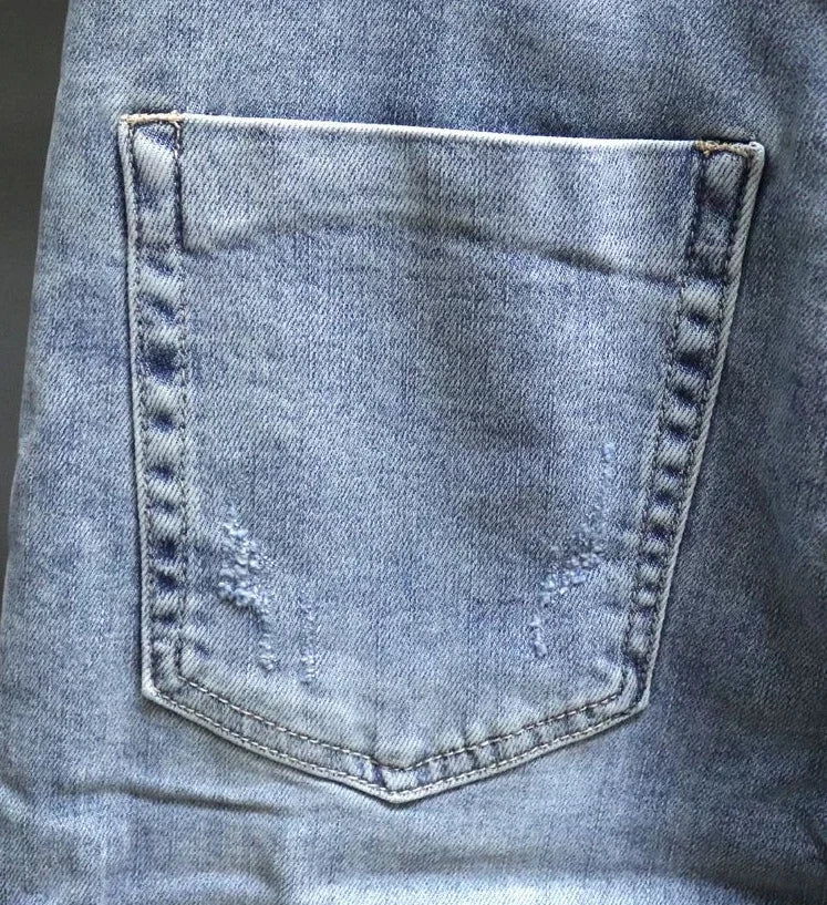 Jeans for Men Trousers Graphic Man Cowboy Pants with Pockets Cropped Korean Fashion Wide Leg Retro 2024 Trend Xs Cotton Regular