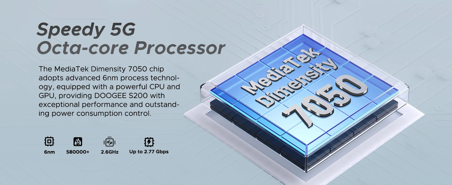 DOOGEE S200 Outdoor-Smartphone - 6,72 Zoll Display, 10100 mAh, 33W