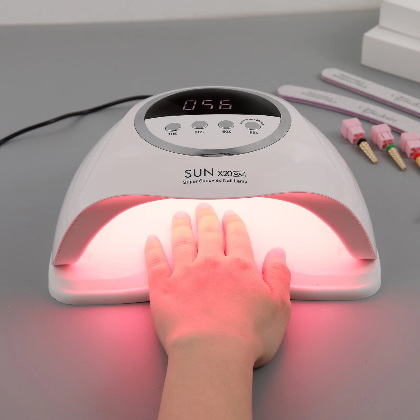 SUN X20 MAX UV LED Nail Lamp for Manicure Gel Polish Drying Machine with Large LCD Touch Professional Smart Nail Dryer Tool
