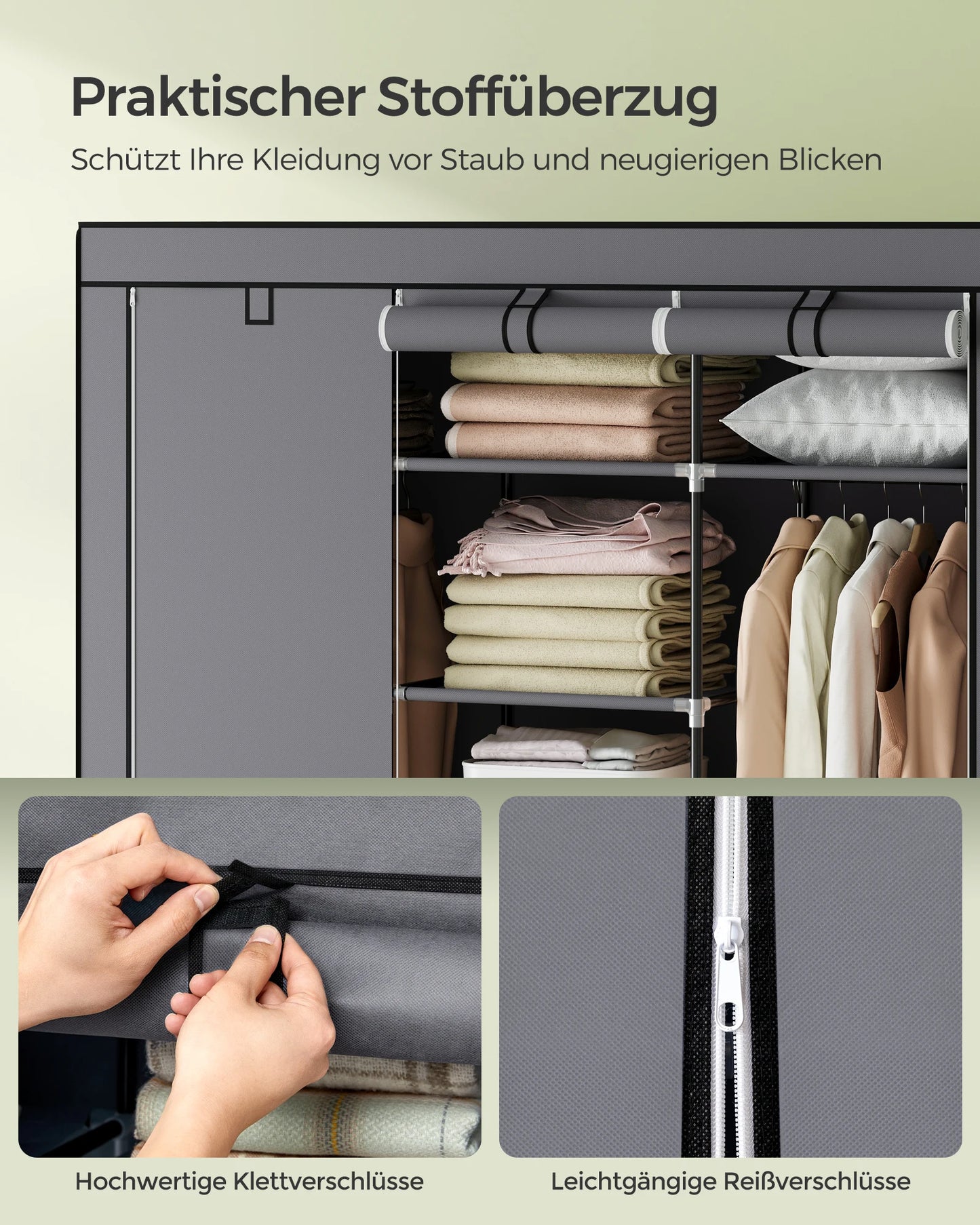 SONGMICS closet foldable wardrobe with clothes rails