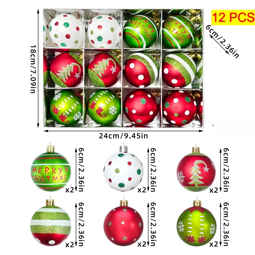 GlitzerKugeln Deluxe Glitzernde Kugeln - 40 Stück, Ø4 cm, Rot-Grün