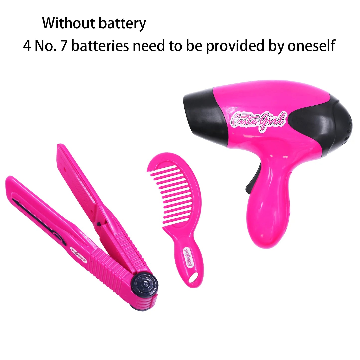 Makeup-Tools, Haartrockner, Haartrocknerklipsen, bunte Lichtsimulierung 1:1 Kinderpflege-Spielzeuge, Mädchen, Familienspielzeuge