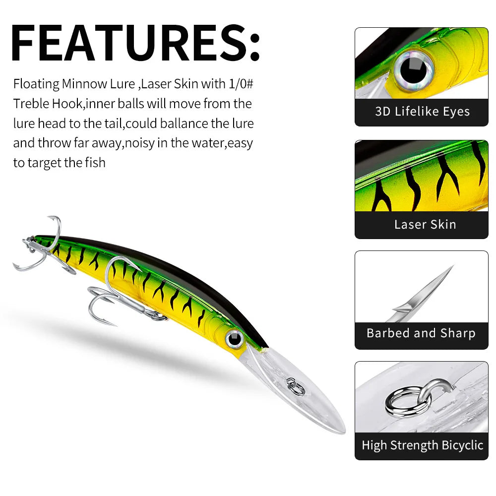 KNCONAN Minnow Köder Tieftaucher - 17cm 27g Kunstköder