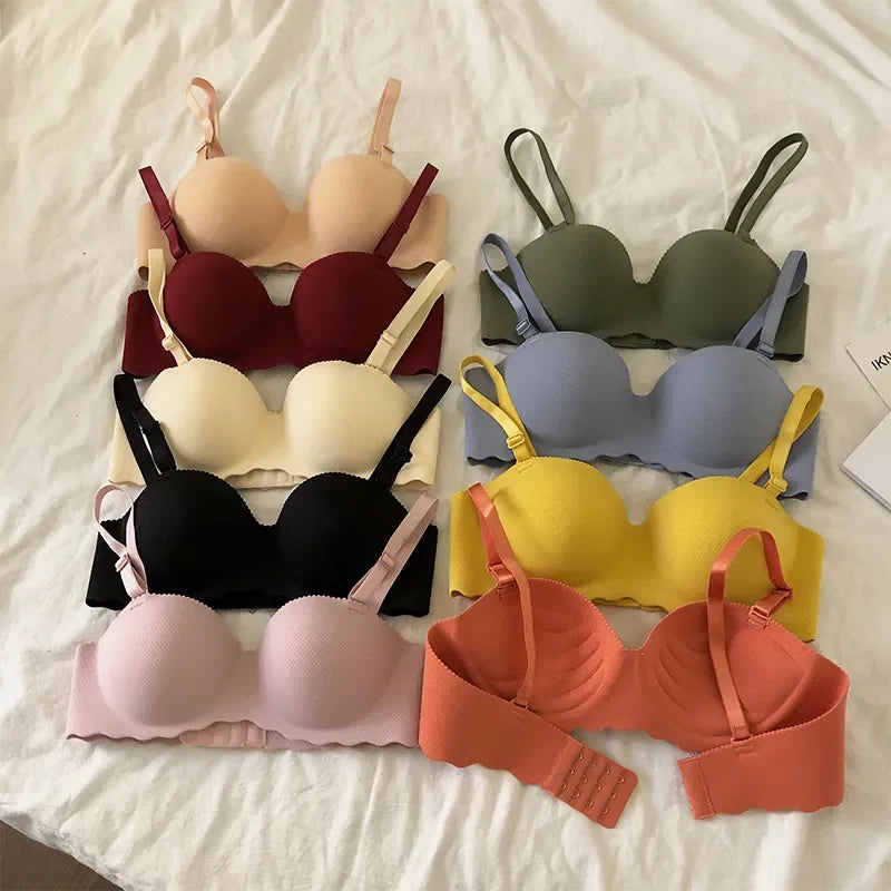 UXST Damen BH 2025 - Push-Up nahtloser BH bügellos einfarbig mit verstellbaren Trägern