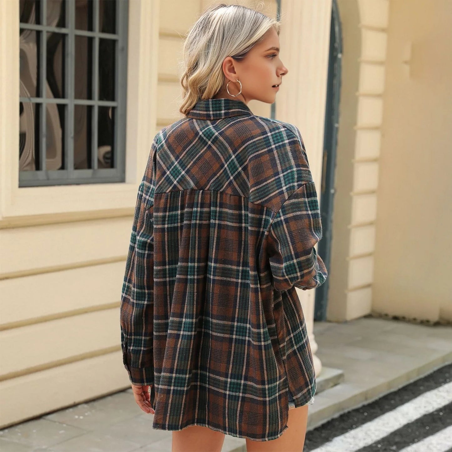 Allegra Bluse Kariert Langarm - Flanell, S-XL, lässig