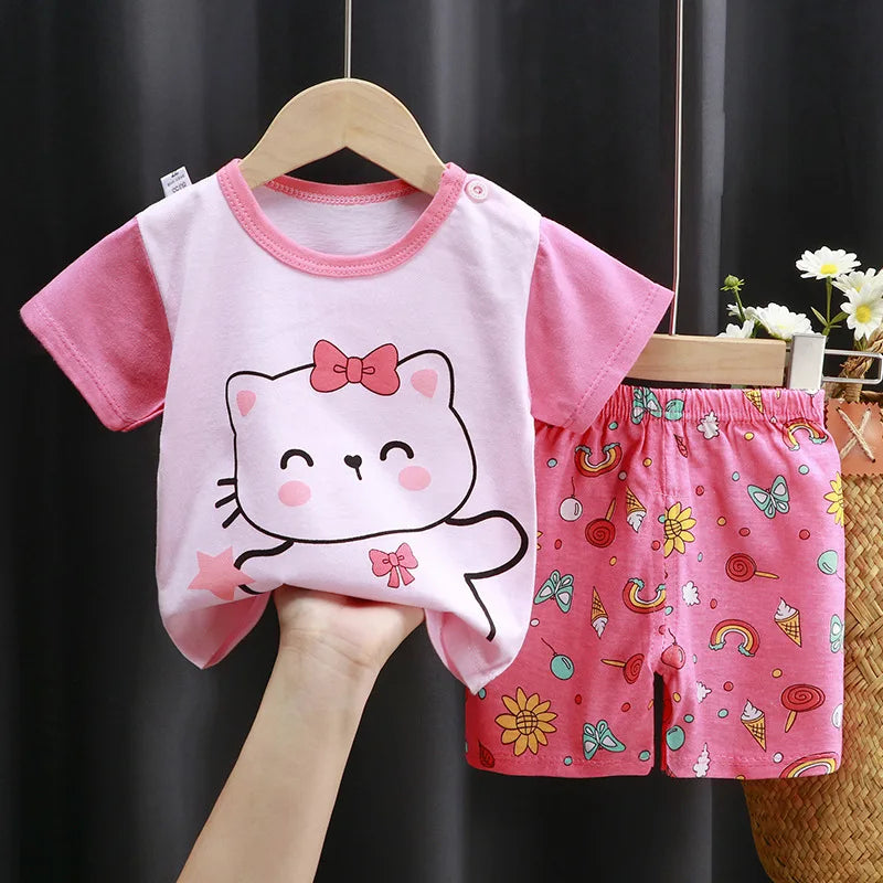 MINISOCN Baby Sommer Kurzarmset - Baumwolle 0-3M Jungen