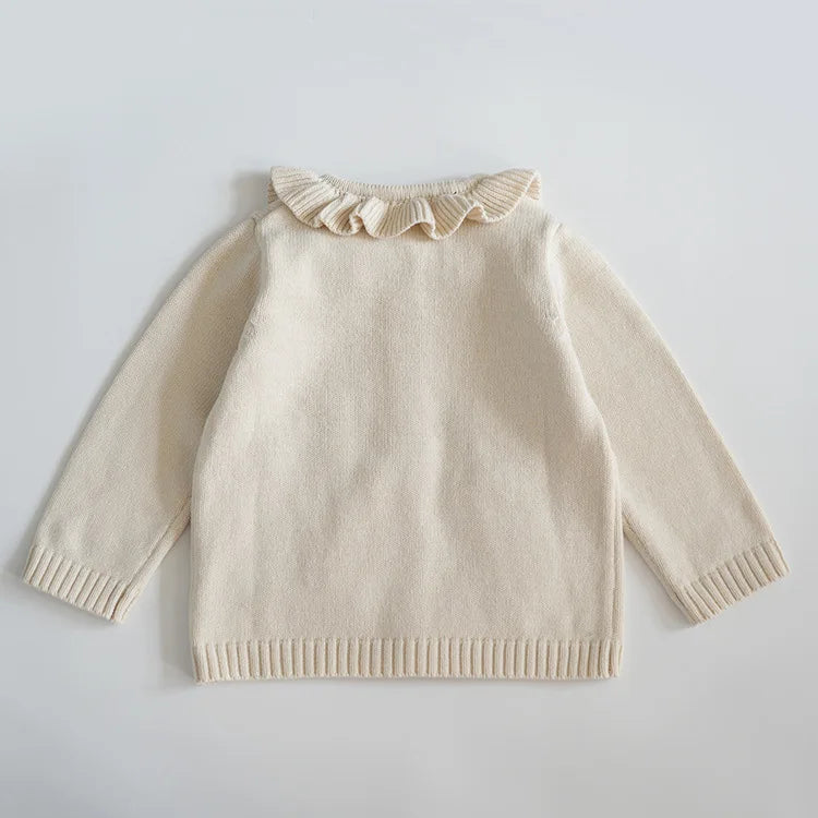 Deer jonmi Gestrickter Pilz-Pullover - Baumwolle Vollärmel