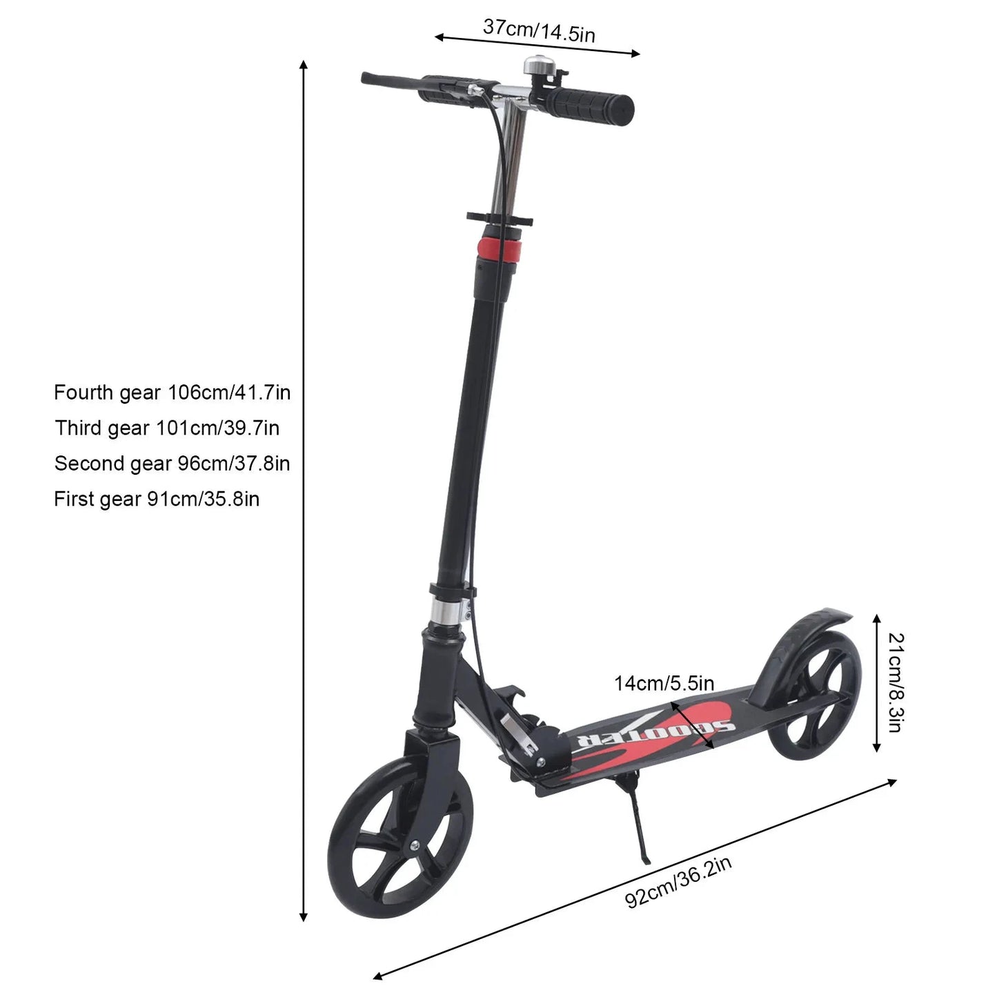 Klappbarer Cityroller Mit 200mm Rollen Und Handbremse