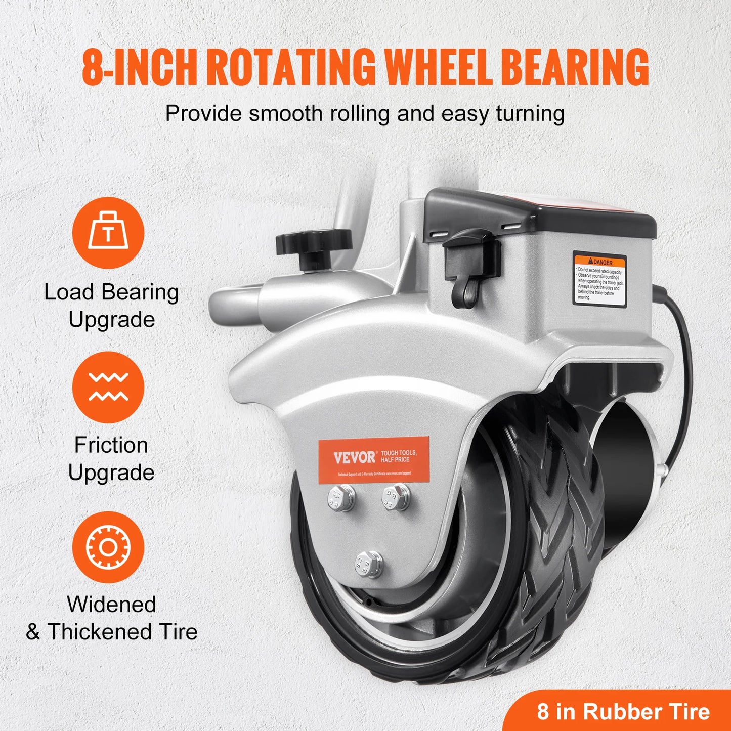 VEVOR 5000lbs Elektrischer Trailer-Dolly 12V Trailer-Jockey-Rad mit 22 ft/min Geschwindigkeit & Adjustable Höhe für Caravan-Boat-Bewegung