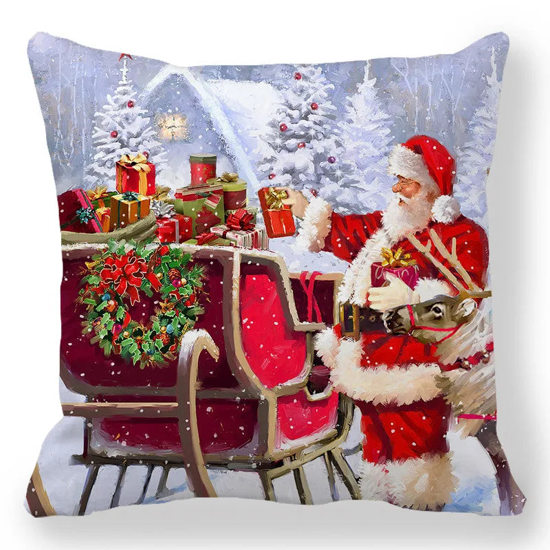 2025 New Year Christmas pillow case 30*50cm,40*40cm,45x45cm, cushion cover home Christmas decoration pillow case