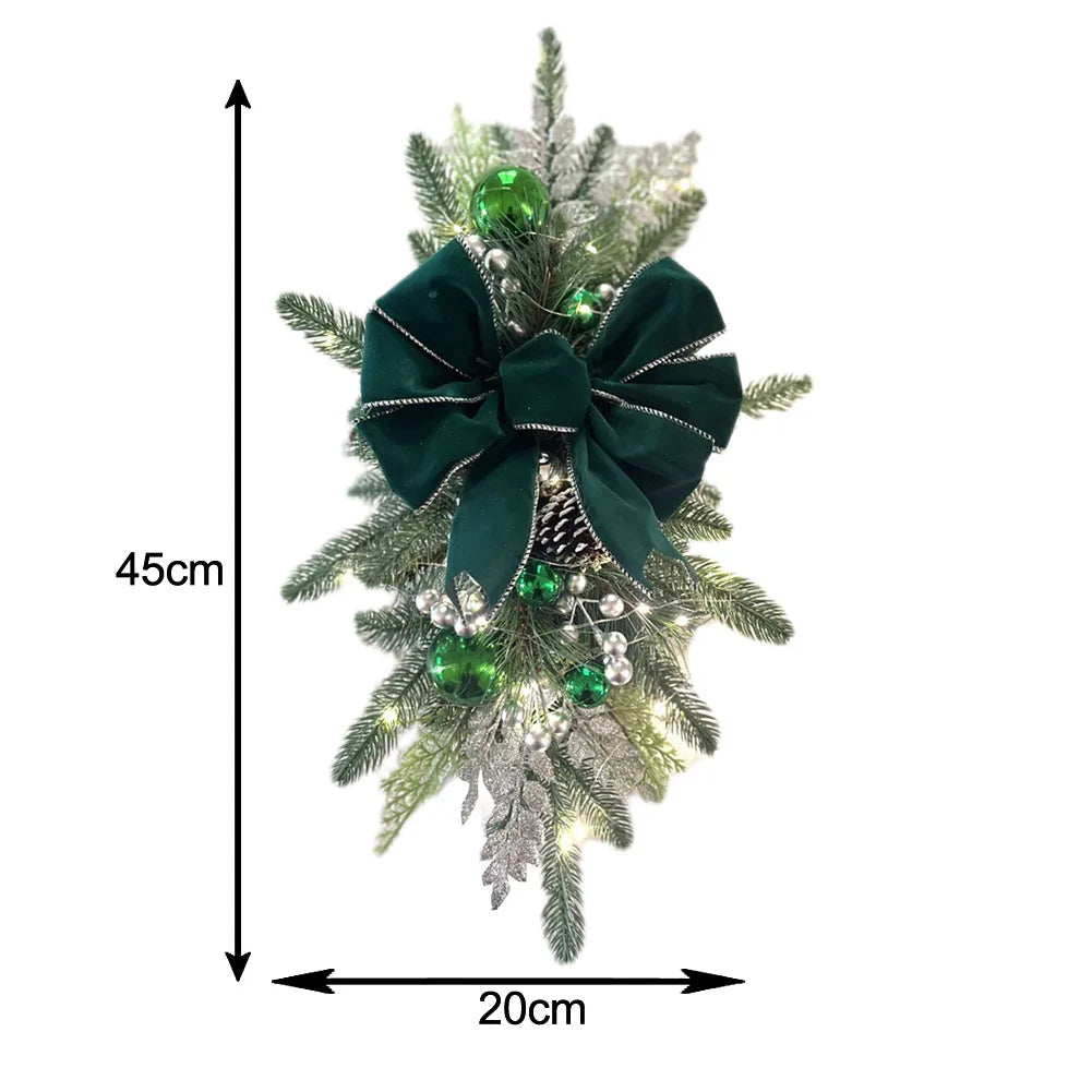 Weihnachten Treppe Dekoration Kranz DIY Indoor Outdoor Girlande Dekoration Mit LED Dekoration Prop Abend Party Dress Up Prop