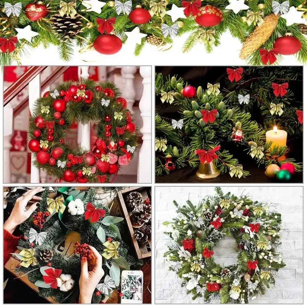 BowKnot RotGold Glänzender - Größe 3 cm, 12 Stück, Kunststoff