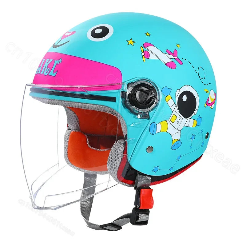 Children Cartoon Cute 4 season Motorcycle helmets Open face electric car bike child helmet for kids boy girl unicorn casco moto