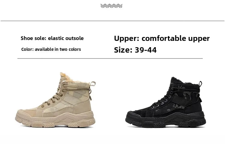 Ghete de iarnă călduroase cu căptușeală din velur Choice B2-M2299 - Mărimea EU 39-44, Toc 1-3 cm, Antiderapante