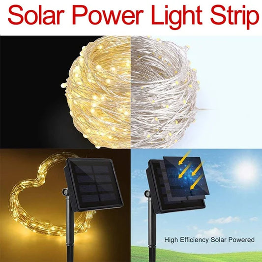 GOTPC LED Solar Lichterkette - IP65 Wasserdicht 6m/12m/23m/33m