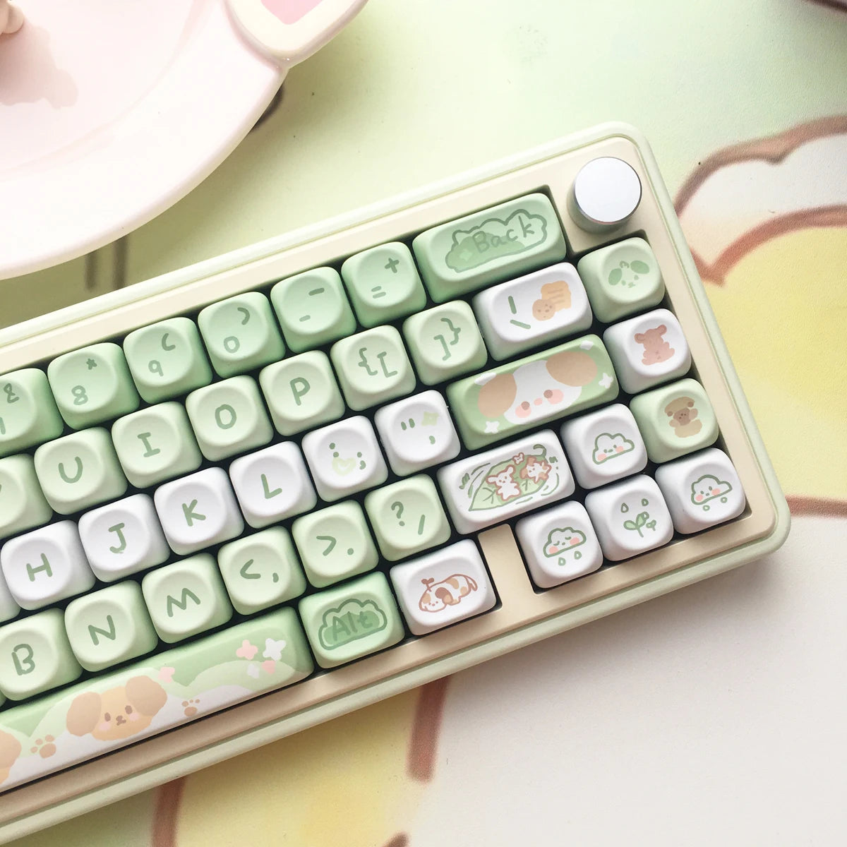 USLION 95Keys Dessert Cat Theme Keycaps MOA Profile PBT Key Caps Kit für 61/64/68/84/75/87Keys GMK67 Gaming Mechanical Keyboard