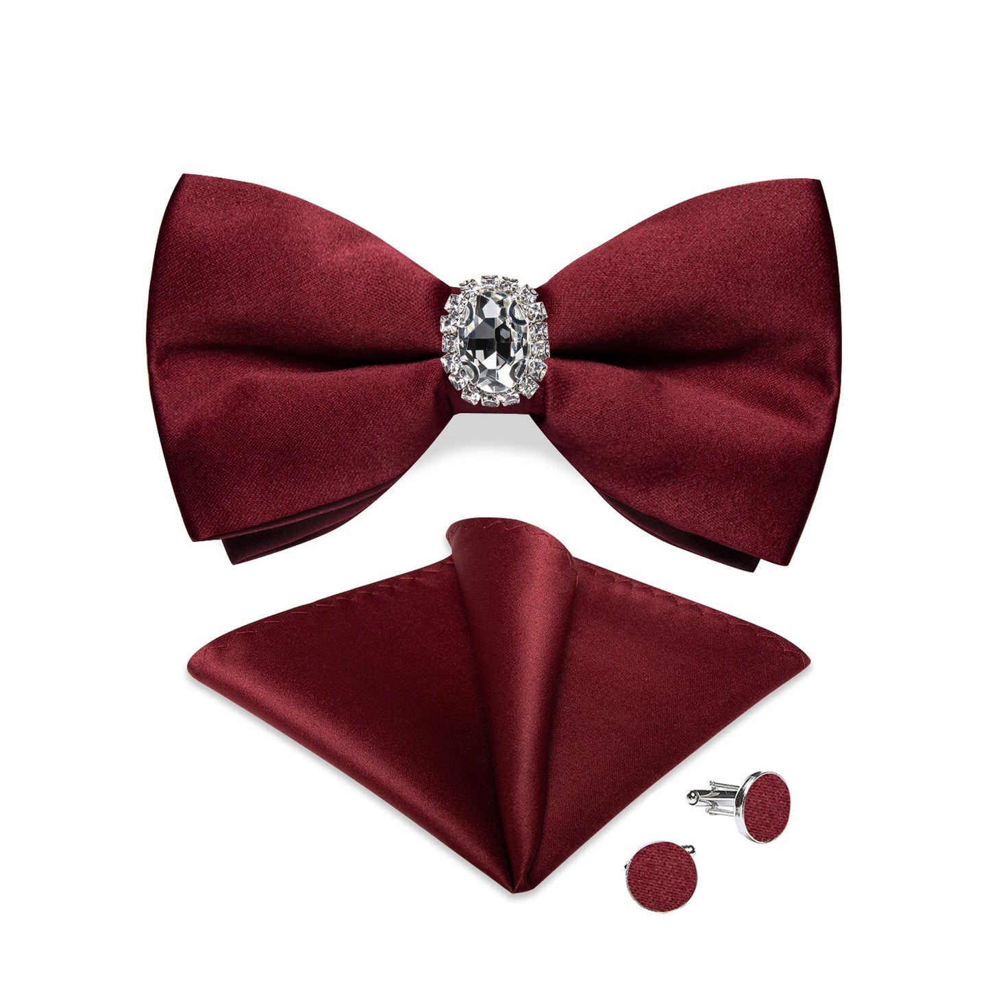 Designer Men's Silk Bowties Pocket Square Cufflink Set for Man Wedding Pre-tied Bow Ties Fashion Butterfly Knot Business Bowties