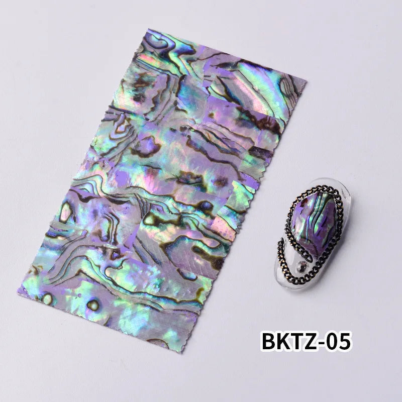 Adhesive 3D Nail Shell Sticker Abalone Shell Fragments Flakes Sequins For Manicure Nails Art Decoration Design Supplies Material