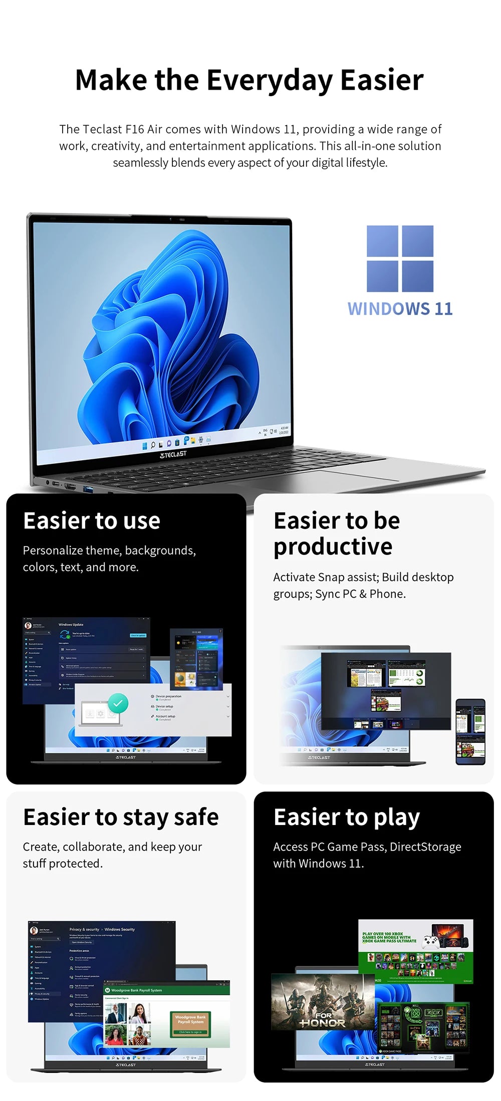 Teclast F16Air Flip-Laptop - 16 GB RAM, N95, 16,1Zoll