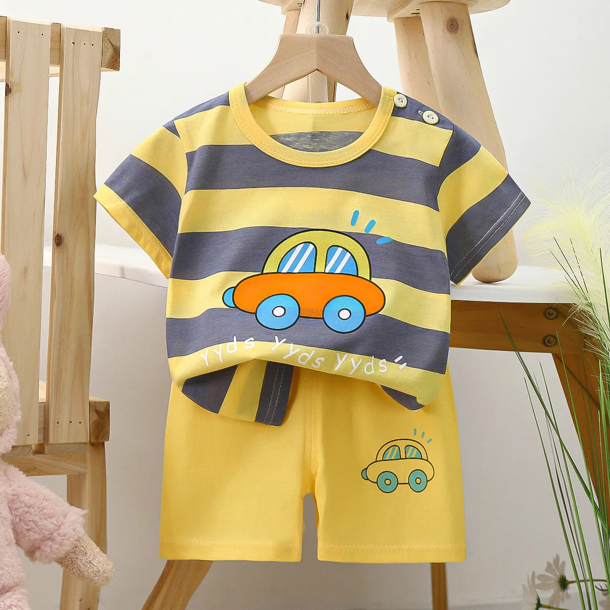 MINISOCN Baby Sommer Kurzarmset - Baumwolle 0-3M Jungen